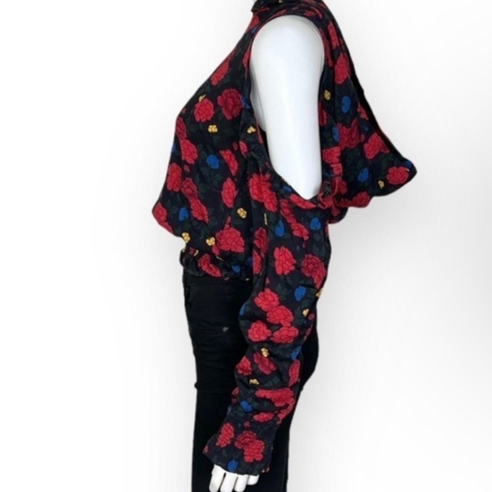 Magda Butrym Foggia Floral Hooded Silk Top - sz US 4 - Picture 3 of 7